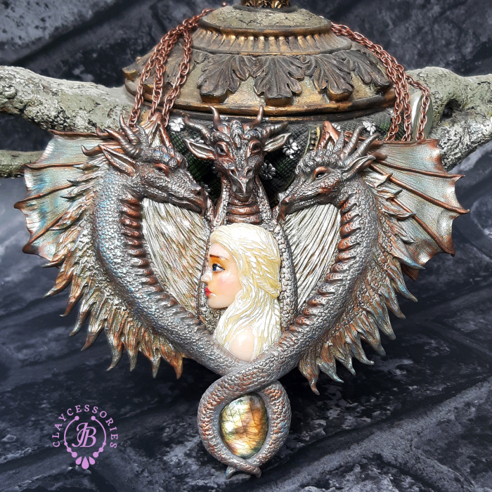 I Created Mother Of Dragons Necklace From Polymer Clay