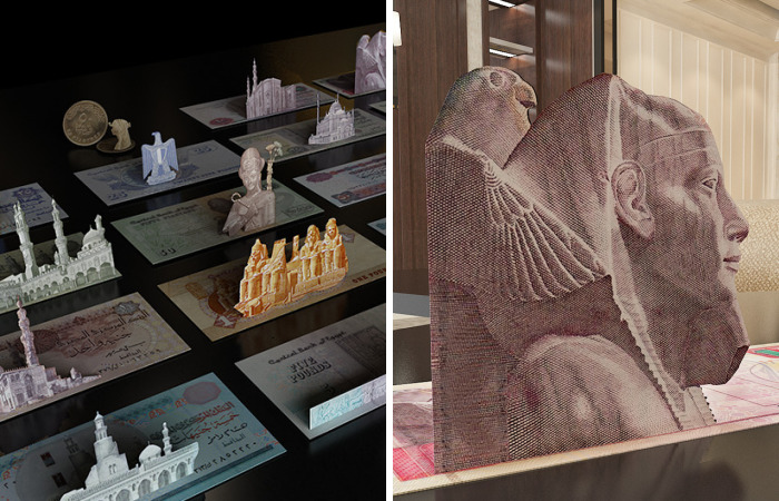 Egyptian Banknotes In 3D