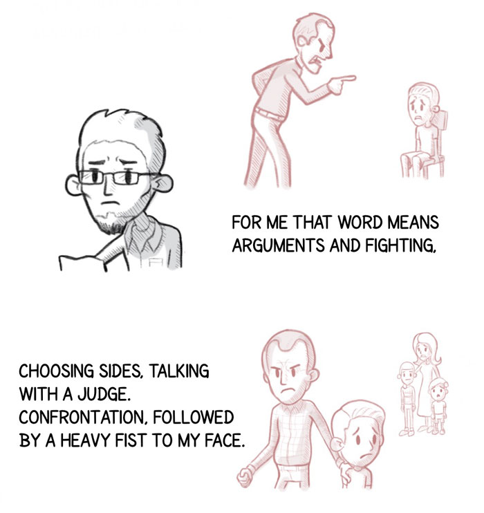 Boy From Dysfunctional Family Grows Up To Be A Dad-Of-Four, Illustrates What He Learned About Parenting The Hard Way