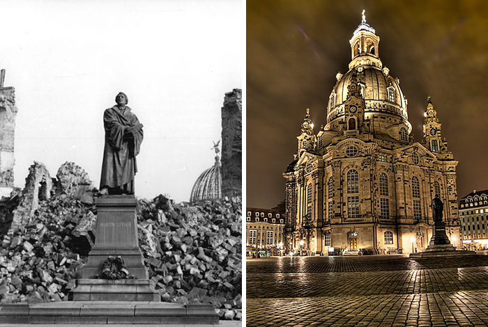 As Paris Cleans Up After The Notre Dame Fire, Here’s How Dresden Rebuilt Its Church Which The Allies Bombed In WW2 As Paris Cleans Up After The Notre Dame Fire, Here’s How Dresden Rebuilt Its Church Which The Allies Bombed In WW2