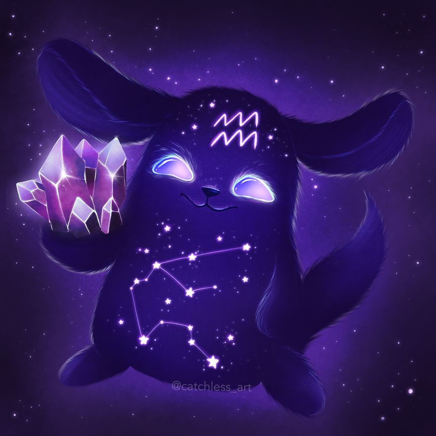 I Draw 12 Cute Glowing Monsters As Zodiac Signs I Draw 12 Cute Glowing Monsters As Zodiac Signs