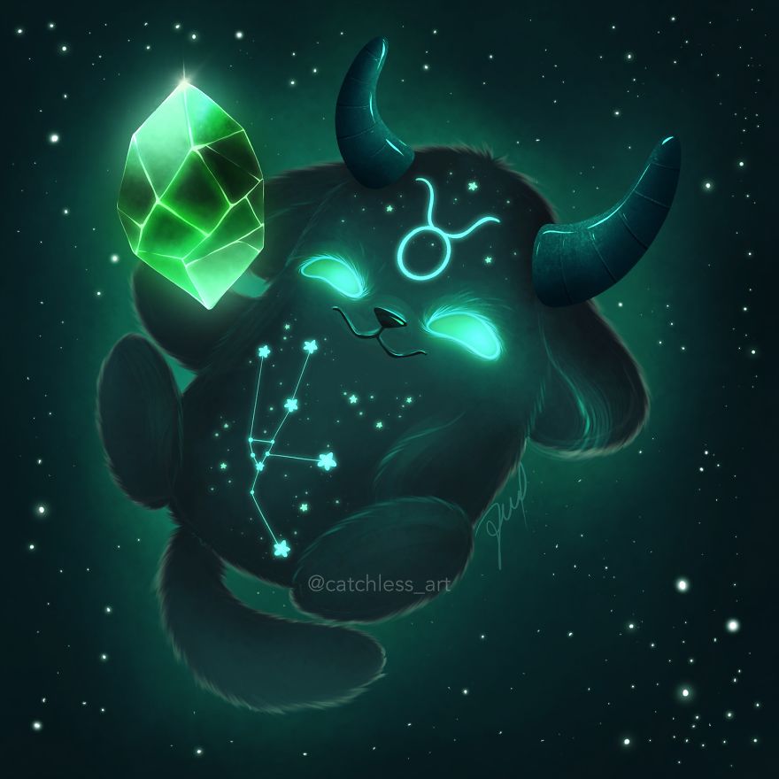 I Draw 12 Cute Glowing Monsters As Zodiac Signs I Draw 12 Cute Glowing Monsters As Zodiac Signs