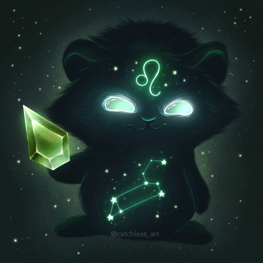 I Draw 12 Cute Glowing Monsters As Zodiac Signs