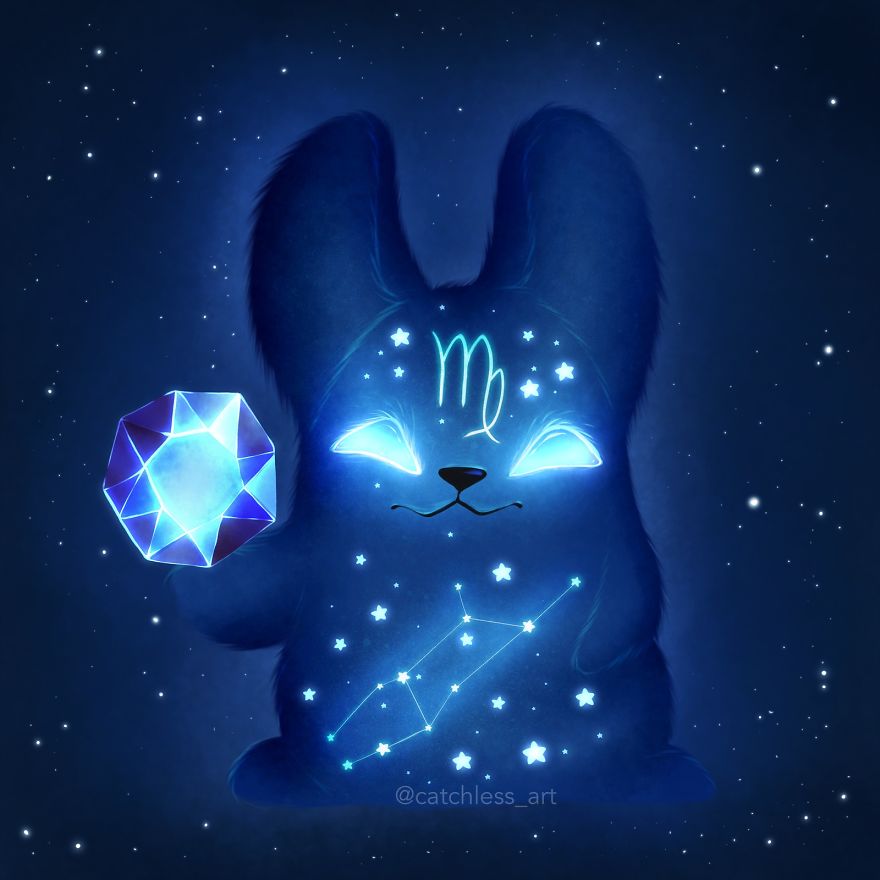 I Draw 12 Cute Glowing Monsters As Zodiac Signs