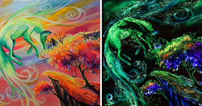 My Glow In The Dark Paintings Tell Their Hidden Secrets Only In The Darkness