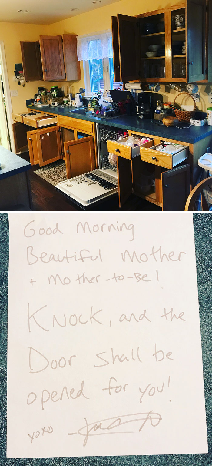 My Wife Complained That I Left A Cabinet Door Open Again. Naturally I Thought This Would Be The Best Way To Leave The Kitchen This Morning Before Leaving