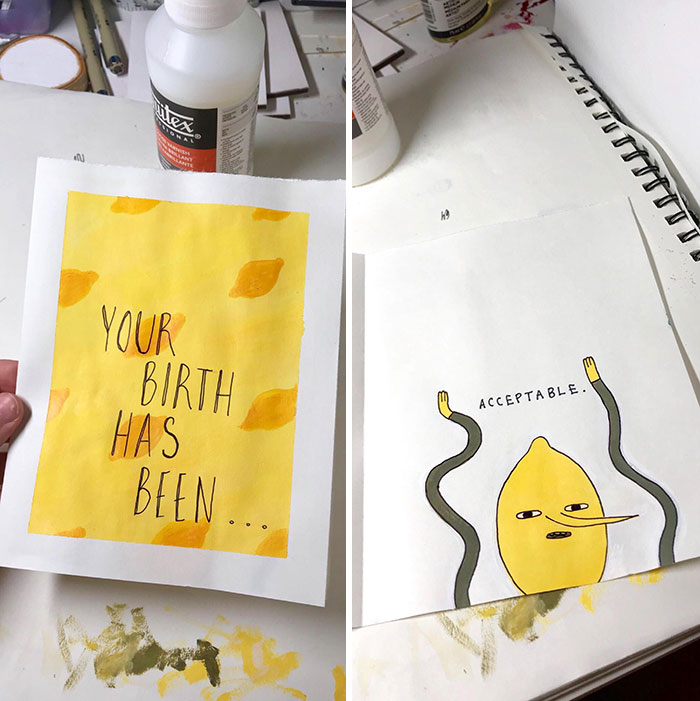 I Made This Lemongrab Card For My Girlfriend’s Birthday