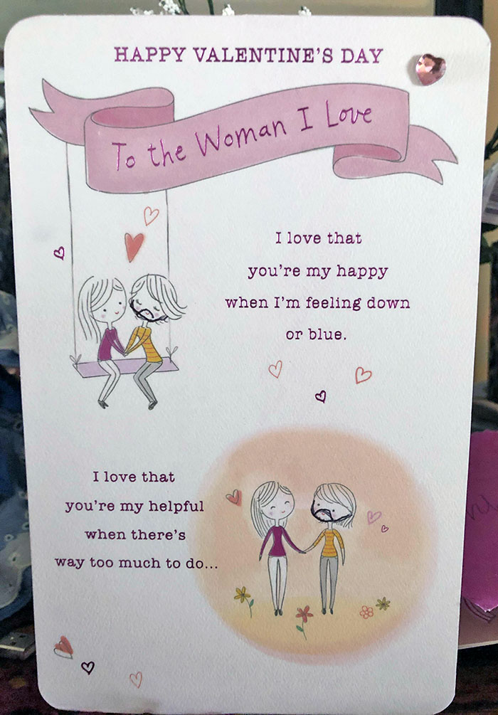 My Dad Accidentally Bought A Same Sex Valentine’s Day Card And Instead Of Getting Another Card, He Drew A Little Beard On One Of The Women