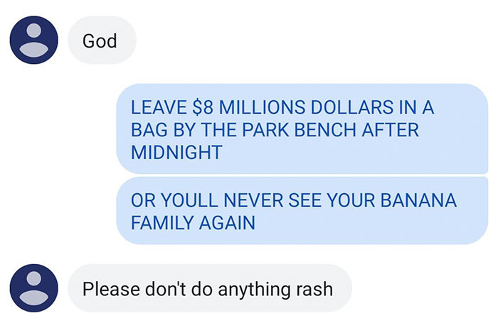 This Guy Takes A Knock-Knock Joke To The Next Level By Kidnapping Friend's Banana Family This Guy Takes A Knock-Knock Joke To The Next Level By Kidnapping Friend's Banana Family