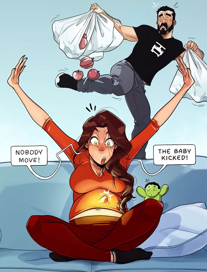 10 Funny Comics By Yehuda That Capture His And His Wife's Struggles Now That She's Pregnant