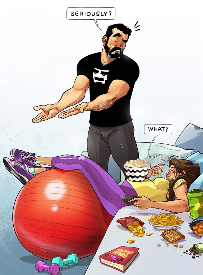 10 Funny Comics By Yehuda That Capture His And His Wife's Struggles Now That She's Pregnant