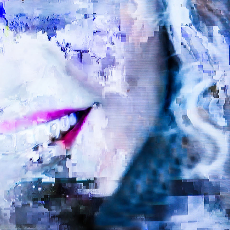 Glitch Art Created Using Interrupted Cable TV Signals