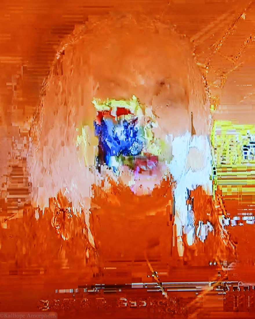 Glitch Art Created Using Interrupted Cable TV Signals