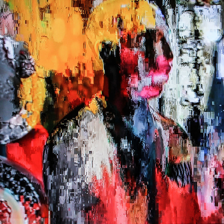 Glitch Art Created Using Interrupted Cable TV Signals