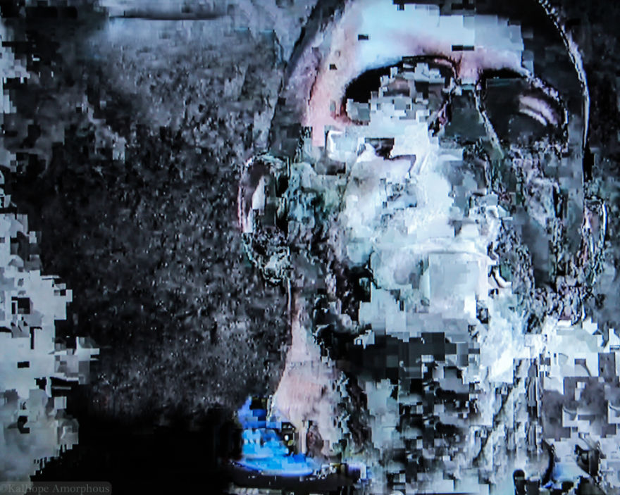 Glitch Art Created Using Interrupted Cable TV Signals