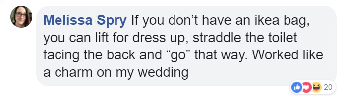 Bride-To-Be Invents IKEA Bag Hack To Pee Worry Free On Her Wedding Day Bride-To-Be Invents IKEA Bag Hack To Pee Worry Free On Her Wedding Day