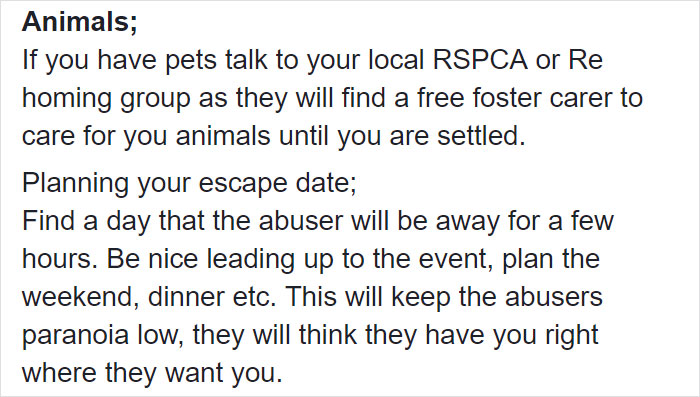 Woman Writes A Detailed Plan For Anyone Who's Trying To Escape An Abusive Partner Woman Writes A Detailed Plan For Anyone Who's Trying To Escape An Abusive Partner