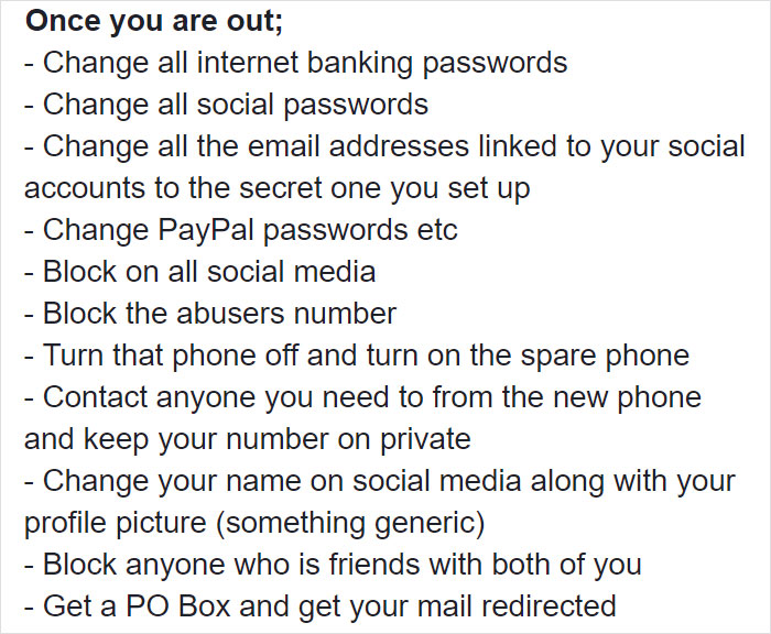 Woman Writes A Detailed Plan For Anyone Who's Trying To Escape An Abusive Partner