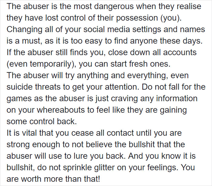 Woman Writes A Detailed Plan For Anyone Who's Trying To Escape An Abusive Partner