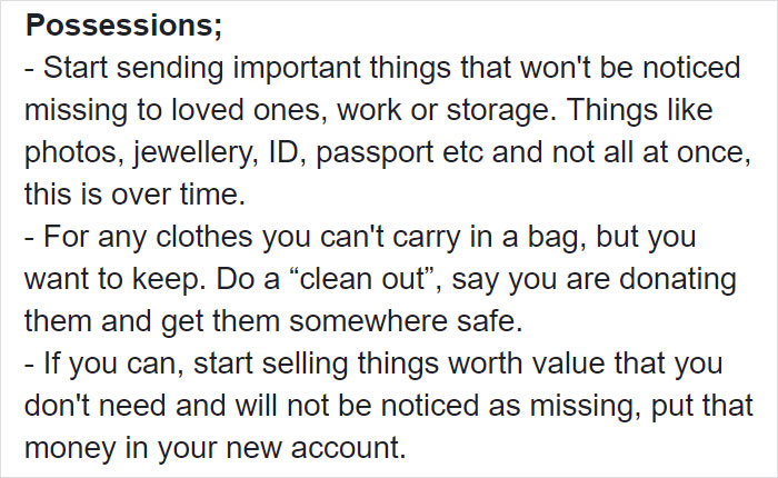 Woman Writes A Detailed Plan For Anyone Who's Trying To Escape An Abusive Partner Woman Writes A Detailed Plan For Anyone Who's Trying To Escape An Abusive Partner