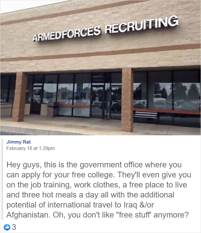 Baby Boomer Suggests Everyone Who Wants "Free" Education Should Join The Army, Gets Shut Down By Millennial