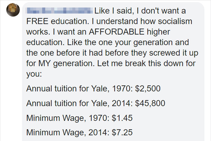 Baby Boomer Suggests Everyone Who Wants "Free" Education Should Join The Army, Gets Shut Down By Millennial Baby Boomer Suggests Everyone Who Wants "Free" Education Should Join The Army, Gets Shut Down By Millennial