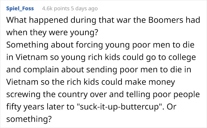 Baby Boomer Suggests Everyone Who Wants "Free" Education Should Join The Army, Gets Shut Down By Millennial Baby Boomer Suggests Everyone Who Wants "Free" Education Should Join The Army, Gets Shut Down By Millennial
