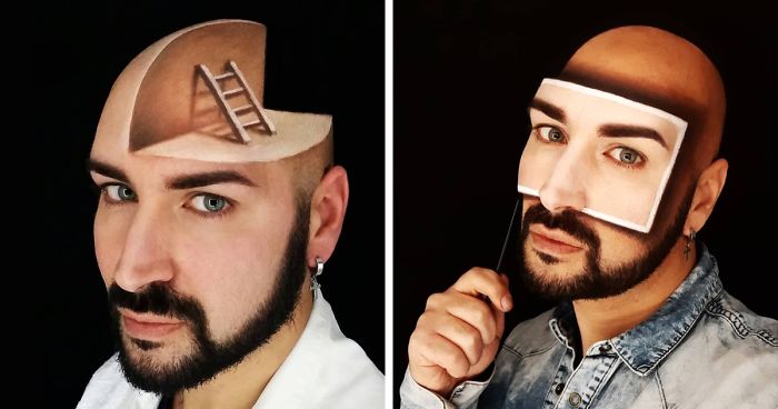 30 Stunning 3D Makeup Optical Illusions By Luca Luce