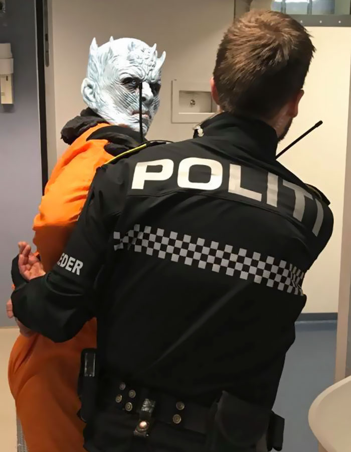 Norwegian Police Arrest The Night King For Destroying The Wall And Share His Mugshots Online Norwegian Police Arrest The Night King For Destroying The Wall And Share His Mugshots Online