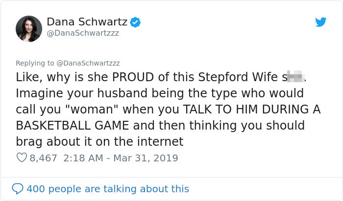 Woman Gives A Lesson On How To Treat Your Husband While He's Watching A Game, Gets Destroyed In The Comments