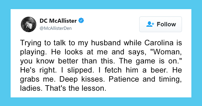 Woman Gives A Lesson On How To Treat Your Husband While He’s Watching A Game, Gets Destroyed In The Comments