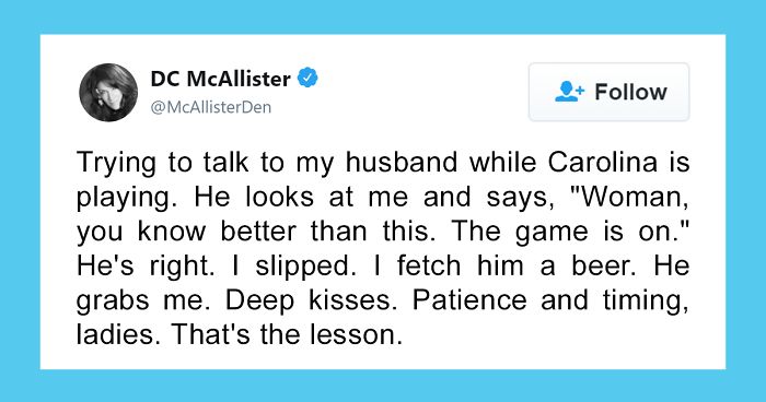 Woman Gives A Lesson On How To Treat Your Husband While He’s Watching A Game, Gets Destroyed In The Comments