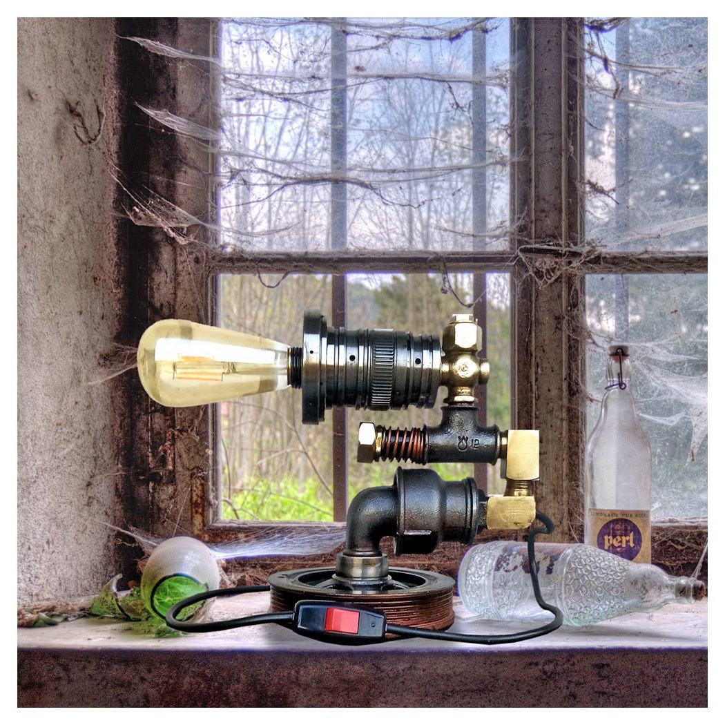 Iron Pipe Lamp Industrial Lamp Table Rustic Industrial Lamps Steampunk Art Lamps Edison Industrial Lamp Plumbing Pipe Lamp Steampunk Pipe Industrial Machine Lamp Ooak Gift Steampunk Fashion Lamp