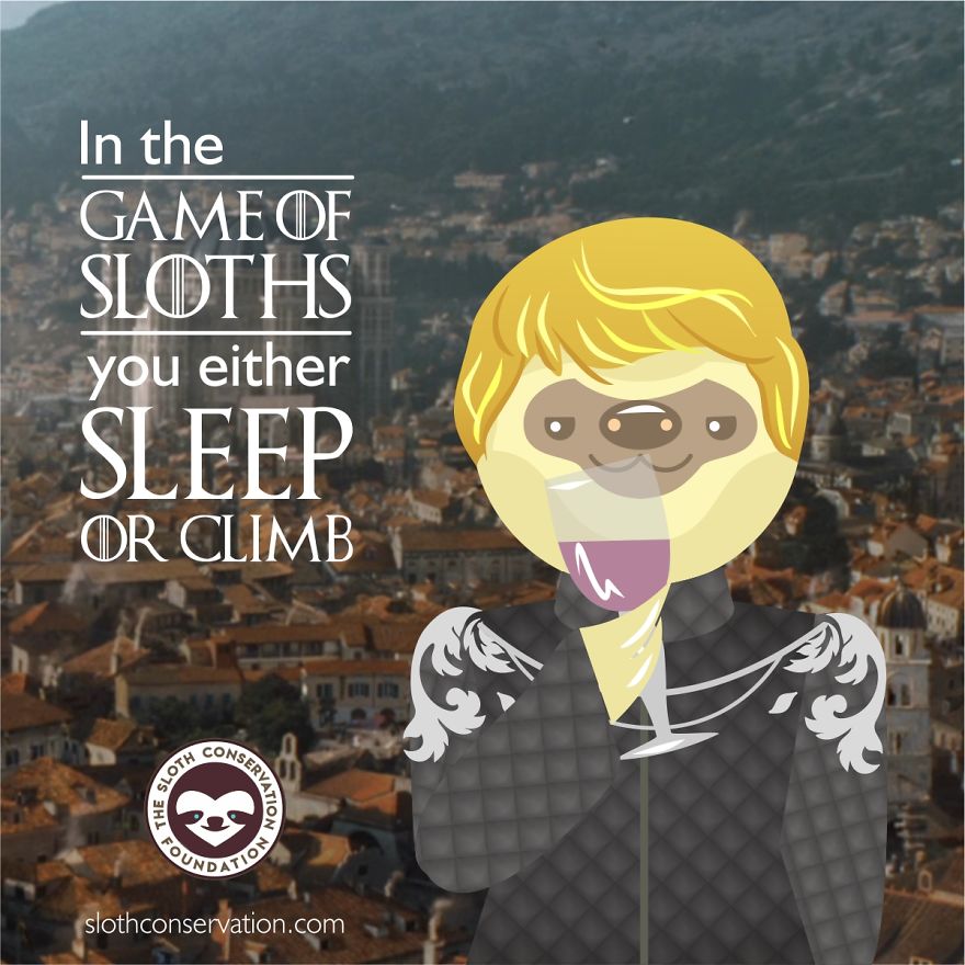 "Game Of Sloths": I Made Game Of Thrones Characters Like Sloths With Their Best (And Slothish) Quotes