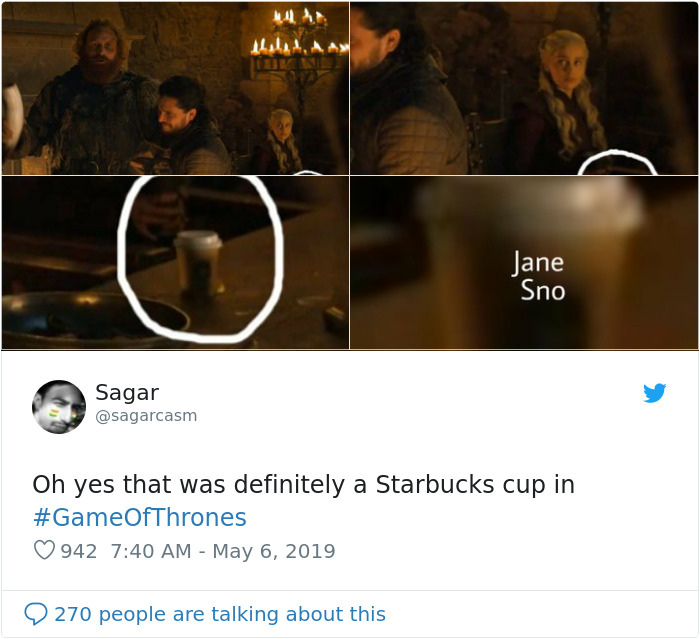 Game Of Thrones Accidentally Leave A Starbucks-Like Cup In One Of The Scenes And People Are Losing It (Updated) Game Of Thrones Accidentally Leave A Starbucks-Like Cup In One Of The Scenes And People Are Losing It (Updated)