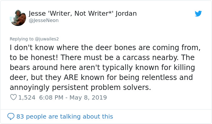 Bear Gifts Deer Bones To Guard Dog In Exchange Of Being Allowed Access To This Man's Trash Bear Gifts Deer Bones To Guard Dog In Exchange Of Being Allowed Access To This Man's Trash