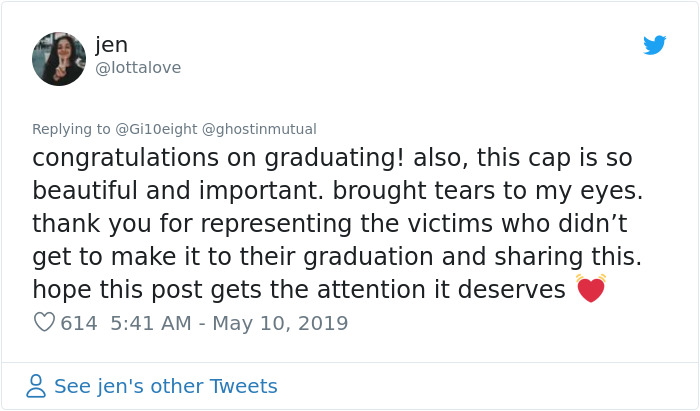 Teen Lists School Shooting Victims Since 1999 On Her Graduation Cap