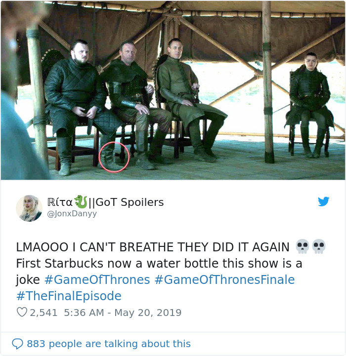 From A Coffee Cup, To Multiple Water Bottles, Game Of Thrones Gets Caught Failing Again From A Coffee Cup, To Multiple Water Bottles, Game Of Thrones Gets Caught Failing Again