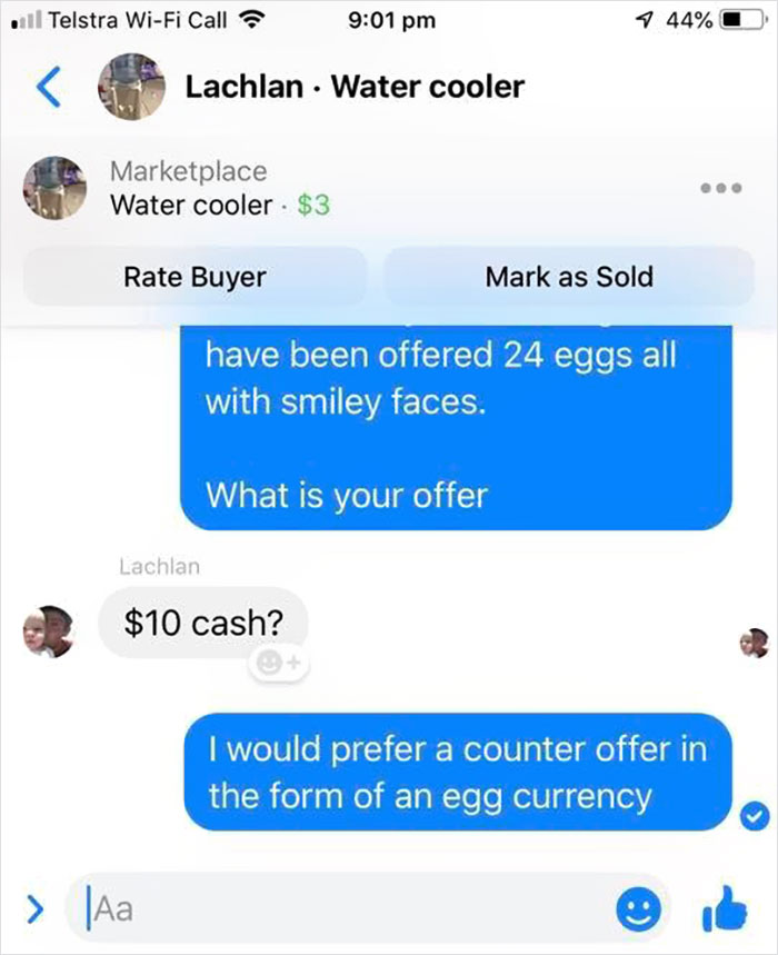 Guy Wants To Sell His Water Cooler In Exchange For Eggs, It Turns Into A Hilarious Bidding War Guy Wants To Sell His Water Cooler In Exchange For Eggs, It Turns Into A Hilarious Bidding War
