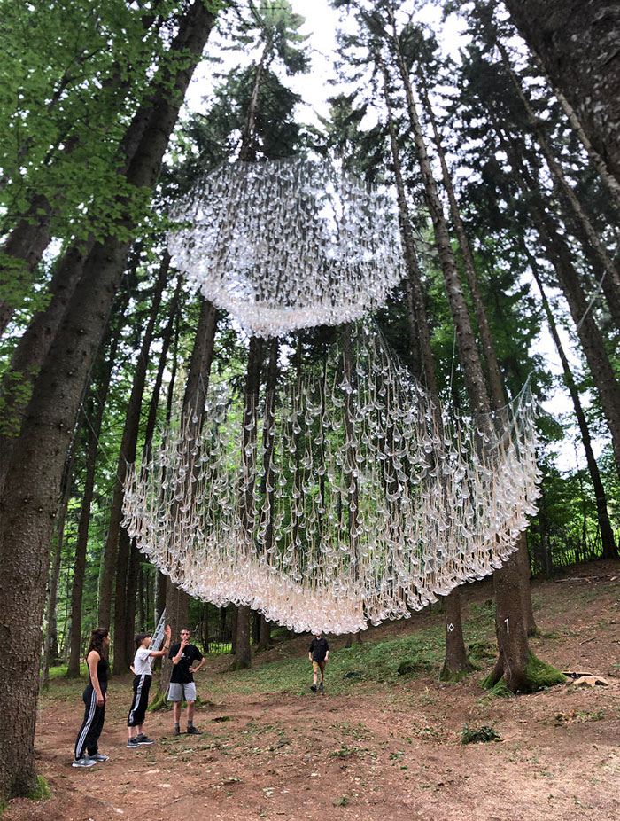 Rainwater 'Chandelier' Installation Can Collect Up To 800 Pounds Of Water