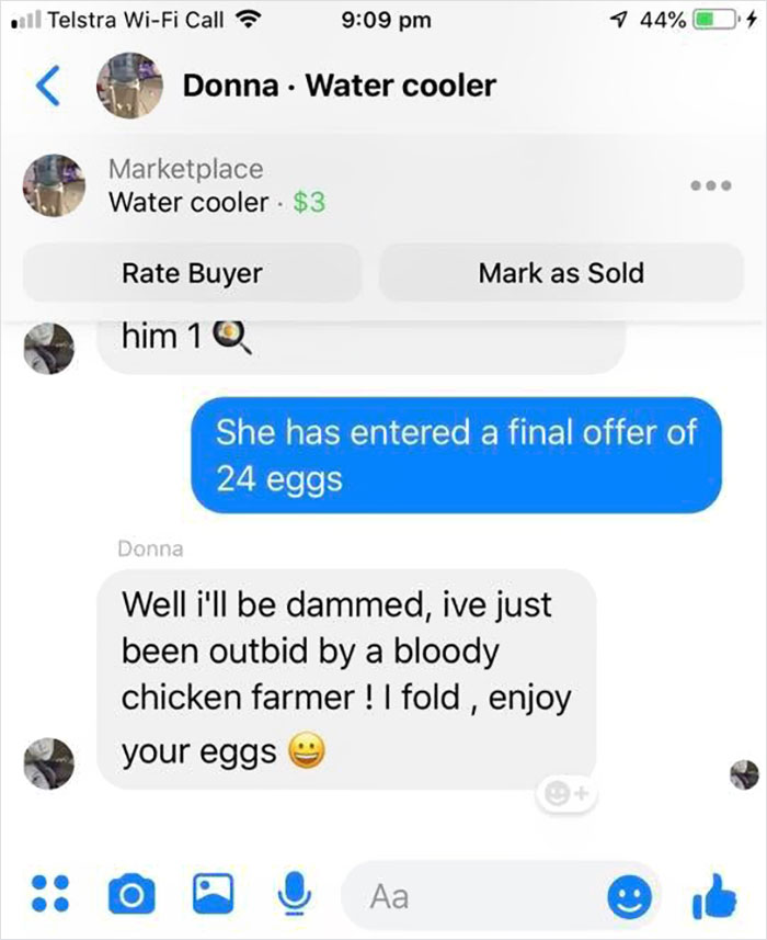 Guy Wants To Sell His Water Cooler In Exchange For Eggs, It Turns Into A Hilarious Bidding War Guy Wants To Sell His Water Cooler In Exchange For Eggs, It Turns Into A Hilarious Bidding War