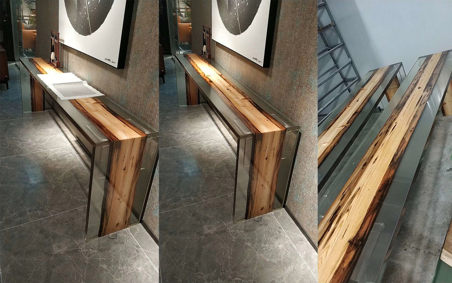 We Made Those Unique Table Setting Made By Resin Wood, Perfect Coffee Table, Dinner Table, Table For Commercial Display, Museum, Art Gallery We Made Those Unique Table Setting Made By Resin Wood, Perfect Coffee Table, Dinner Table, Table For Commercial Display, Museum, Art Gallery