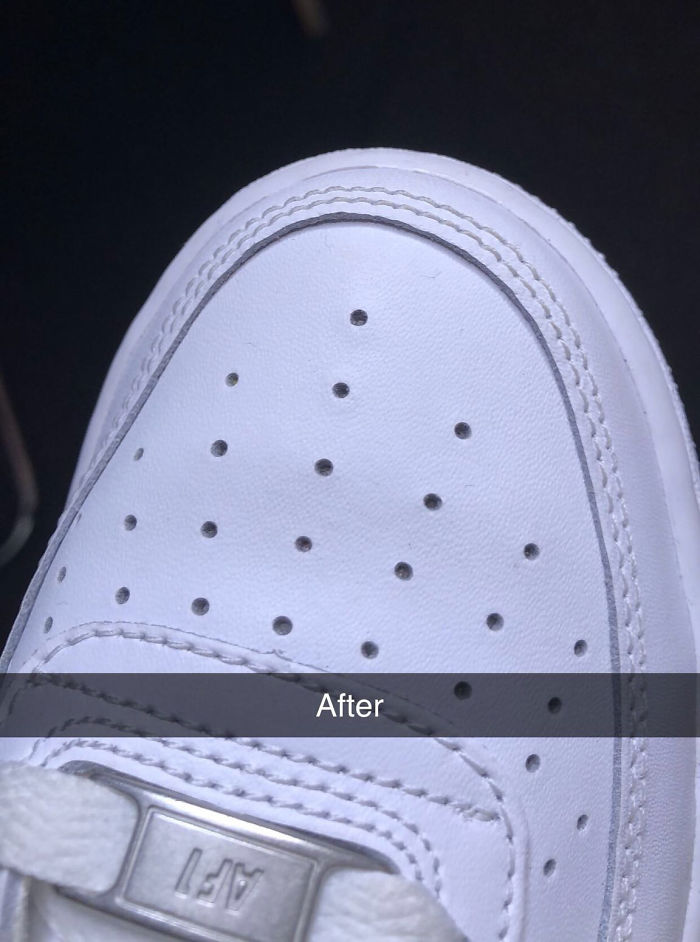 Woman Shows A Method To Remove Creases From Your Sneakers, People Try It And Post Their Before & After Results