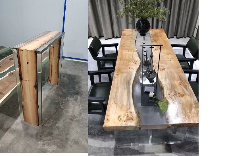 We Made Those Unique Table Setting Made By Resin Wood, Perfect Coffee Table, Dinner Table, Table For Commercial Display, Museum, Art Gallery We Made Those Unique Table Setting Made By Resin Wood, Perfect Coffee Table, Dinner Table, Table For Commercial Display, Museum, Art Gallery