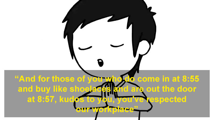 Former Retail Worker Hilariously Shows Why People Who Start Shopping Minutes Before Closing Time Are The Worst Former Retail Worker Hilariously Shows Why People Who Start Shopping Minutes Before Closing Time Are The Worst