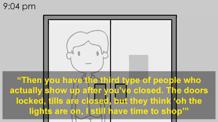 Former Retail Worker Hilariously Shows Why People Who Start Shopping Minutes Before Closing Time Are The Worst