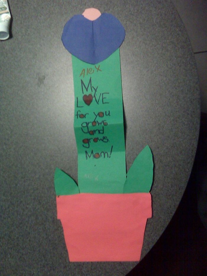 So I Was Going Through The Stuff My Mom Saved From Our Childhood And Found This Card I Made Her For Mother's Day In First Grade