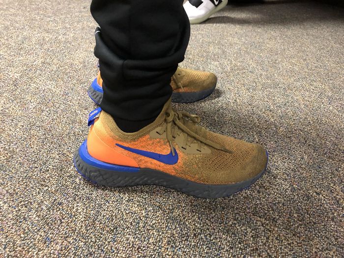 These Look Like Orange Shoes Covered In Mud