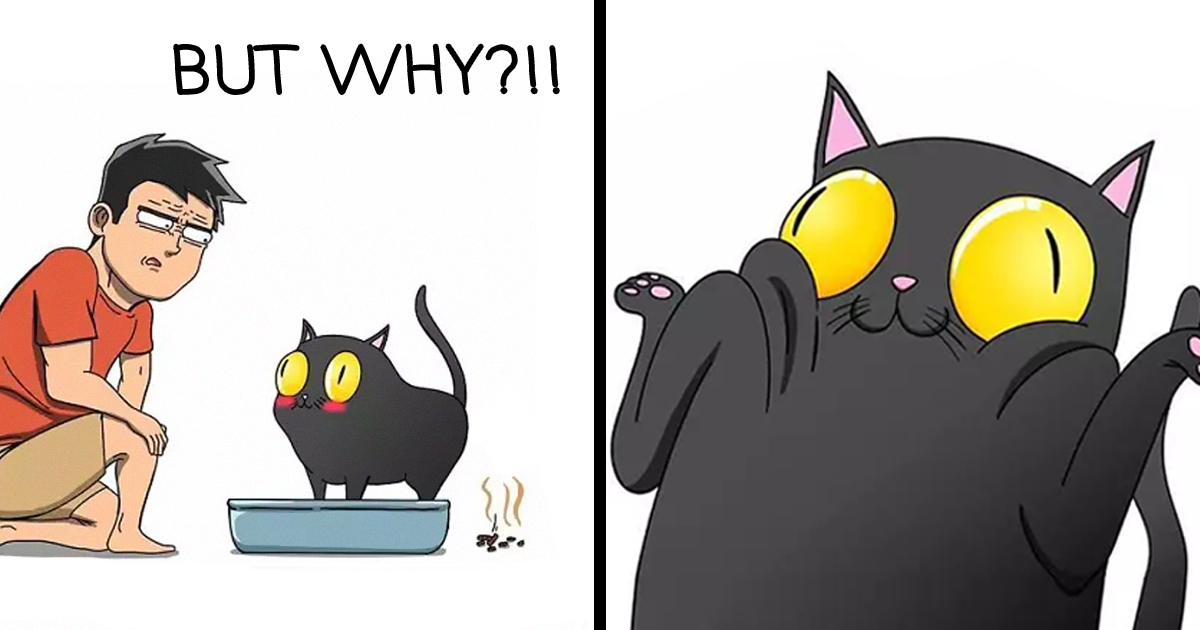 Ба й. Cat Comics hilarious. Комикс про желтого кота.