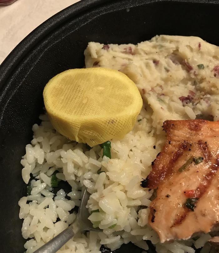 This Lemon Came With A Mesh Wrap So The Seeds Don’t Fall Into Your Food When You Squeeze It